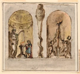 Zeichnung, Wanddekoration, 1800–1830