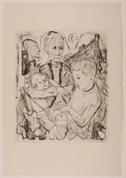 Familienszene (Familie Beckmann), Tafel 2 aus dem Portfolio „Gesichter“