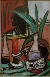 Selbstbildnis im großen Spiegel mit Kerze