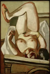 Weiblicher Akt mit Hund