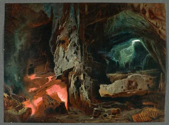 Frankreich, Paris, Bühnenbild für Akt II von Der Ring des Nibelungen - Das Rheingold von Richard Wagner