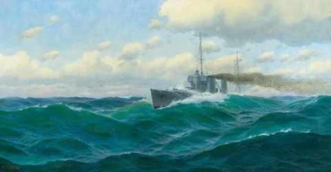 Kanonenboot auf hoher See