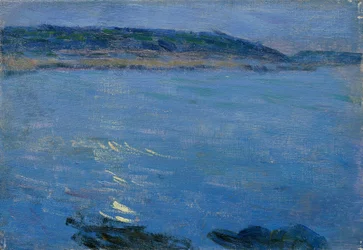 Blaue Meereslandschaft im Mondschein