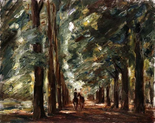 Allee in Sakrow mit zwei Reitern