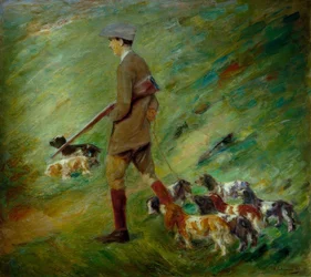 Jäger in den Dünen – Trainer mit Hunden