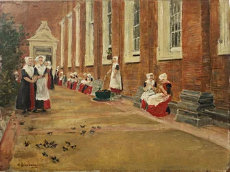 Max Liebermann - Studie zur Freistunde im Amsterdamer Waisenhaus - Eberle 1876 28