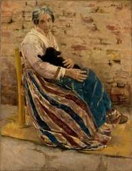 Frau mit Katze