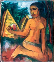 Kniendes Mädchen auf den Palauinseln