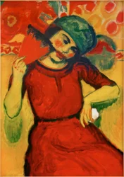Mädchen mit rotem Fächer