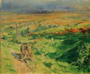 Pfalzische Landschaft mit Weinbütte