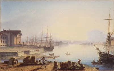 Sonnenaufgang über der Newa in St. Petersburg, 1830