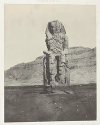Gournah, Koloss von Amenophis III; Theben, Tafel 56 aus dem Album "Ägypten, Nubien, Palästina und Syrien" (1852)
