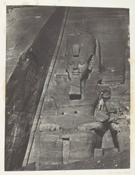 Ibsamboul, Östlicher Koloss des Großen Speos von Phre; Nubien, Tafel 103 aus dem Album "Ägypten, Nubien, Palästina und Syrien" (1852)