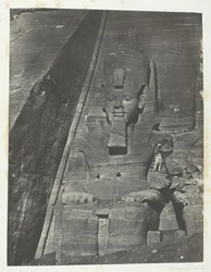 Ibsamboul, Östliches Koloss des großen Speos von Phrè, Nubien, 1849-51, gedruckt 1852
