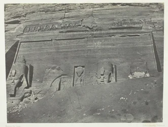 Ibsamboul, Gesamtansicht des großen Speos von Phrè, Nubien, 1849-51, gedruckt 1852