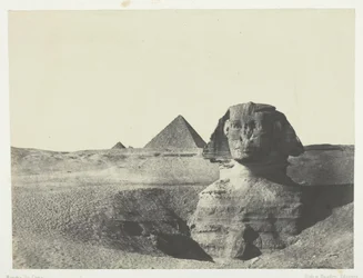 Der Sphinx von vorne gesehen, Mittelägypten, 1849-51, gedruckt 1852