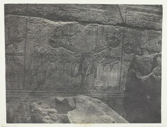 Palast von Karnak, Außenskulpturen des Granitheiligtums, Theben, 1849-51, gedruckt 1852