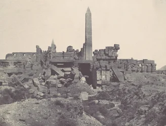 Theben. Palast von Karnak. Granitheiligtum und Hypostylsaal, 1850
