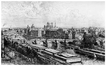 Paris vom Louvre aus gesehen