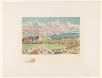 Küstenlandschaft mit Häusern