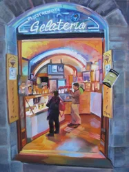 Bunter Gelateria-Eingang