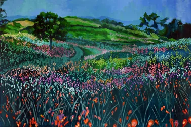 Zwielichtige Wildblumenwiese