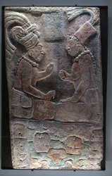 Zwei sitzende Männer, El Chicozapote, Usumacinta, Spätklassische Periode, 600-900 n. Chr.