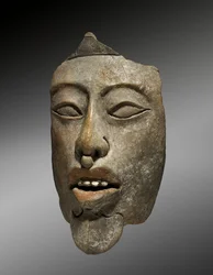Kopf eines Herrschers von einem Incensario, 600-900 n. Chr.