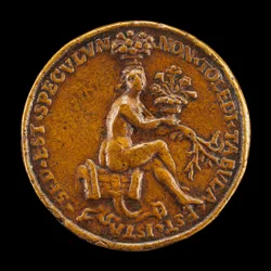Frau sitzt auf einem Sattel [Rückseite], 1518