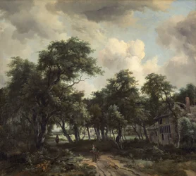 Hütte zwischen Bäumen, um 1664