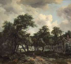 Hütte unter Bäumen, um 1664