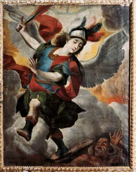 Der Erzengel Michael, Gemälde von Melchor Perez de Holguin (1665-1724)