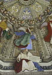 Der Prophet Jesaja und ein Engel, Kuppel der Sakristei von Sankt Markus, Santuario della Santa Casa, Loreto