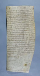 Privileg von Clovis III. (682-695) gewährt der Abtei Saint-Denis, 691