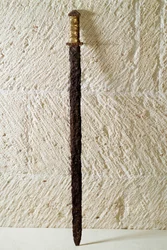 Merowingische Kunst: Schwert, 6. Jahrhundert. Gallien. Nationales Archäologisches Museum von Saint-Germain-en-Laye