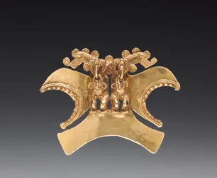 Doppelvogelköpfiger Figurenanhänger, ca. 1000-1500