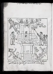 Die Verbrennung der Tempel, Tlaxcala, Illustration aus 