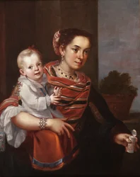 Maurische Frau und Albino-Mädchen, ca. 1750