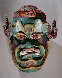 Ritualmaske von Santiago für den mexikanischen Tanz der Mauren und Christen