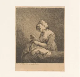 Nähende Frau