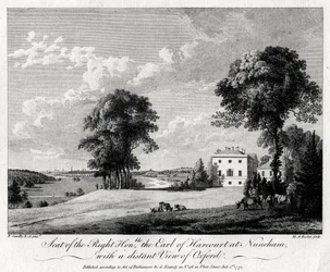 Sitz des hochverehrten Earl of Harcourt in Nuneham, mit einem entfernten Blick auf Oxford, 1775