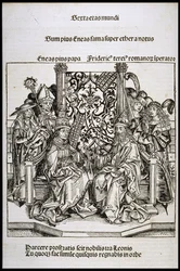 Treffen zwischen Papst Pius II. und Friedrich III., Kaiser von Deutschland, um 1493