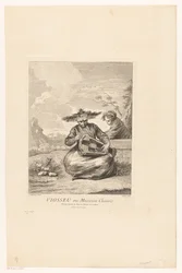 Man in kleermakerszit met draailier (Serie van Aziatische taferelen uit de collectie van het Château de la Muette)