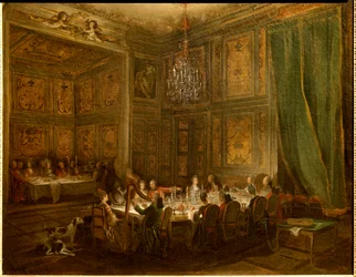 Abendessen von Prinz Louis Francois de Conti, Tempelpalast Gemälde von Michel Barthelemy Ollivier (1712-1784) 1766