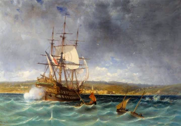 Der Veteran betritt den Hafen von Concarneau (Detail)