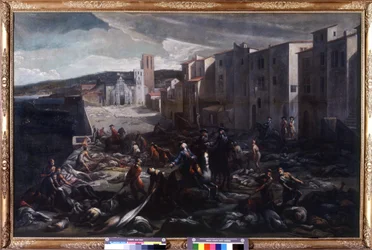 Der Chevalier Roze enthüllt die Tourette auf dem Höhepunkt der Pest, 8. Jahrhundert