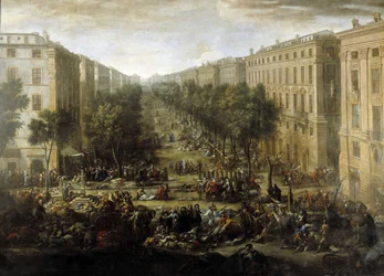Ansicht des Cours (aus Marseille) während der Pest von 1720