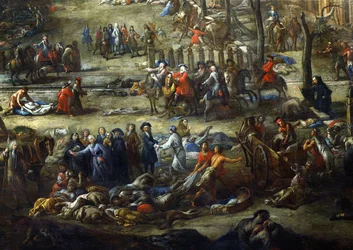 Ansicht des Cours Belsunce, Marseille, während der Pest von 1720 (Detail)