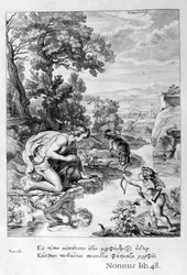 Narziss verliebt in sein eigenes Spiegelbild, 1655