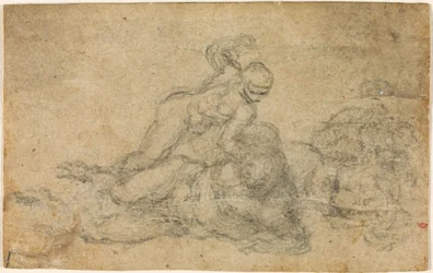 Michelangelo - David und Goliath. Verso Architekturstudien, ca. 1550-1556, I, 32a